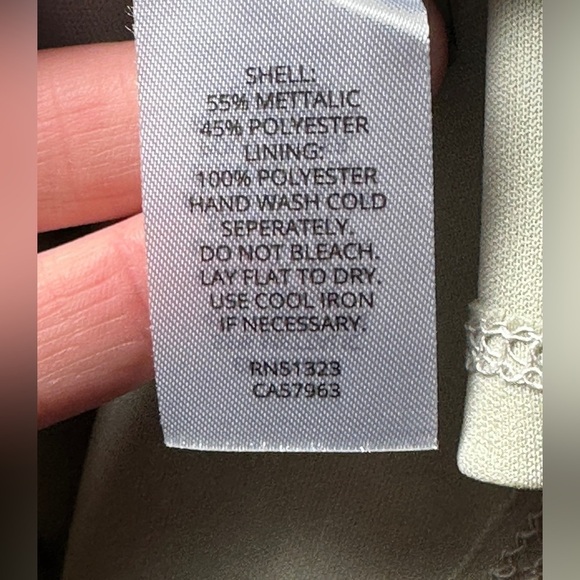 Halogen Metallic Semisheer Bishop Sleeve Blouse in Vintage Pearl NWT size Small - Picture 5 of 5